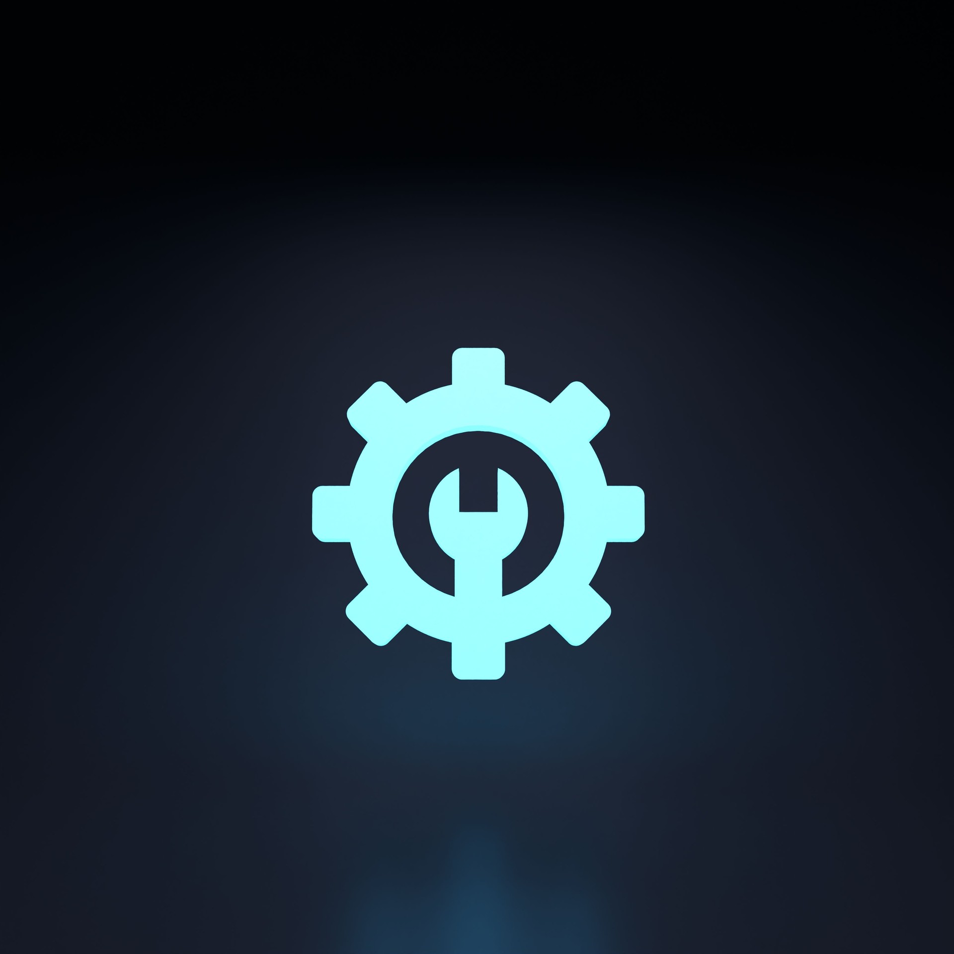Gear icon. 3d render illustration.